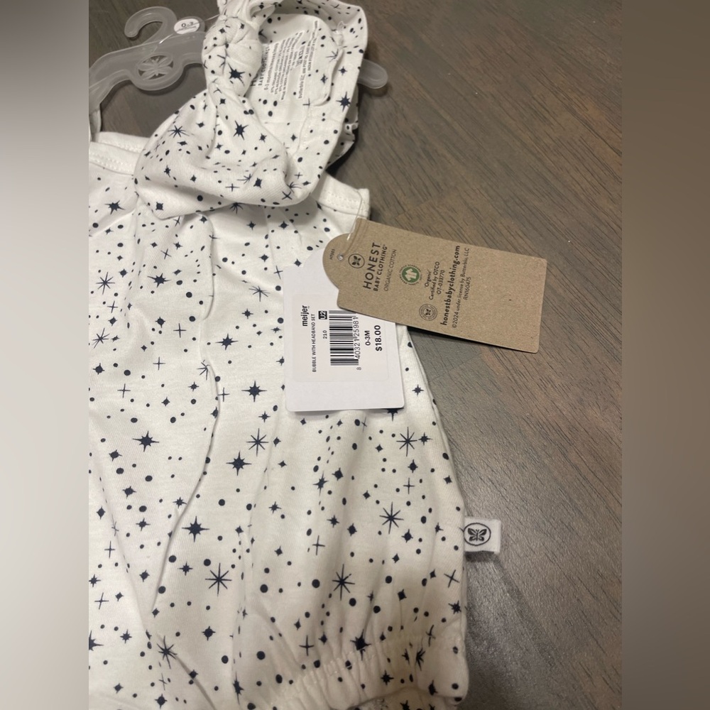 💕 NEW! • Honest ⭐️ stars Romper with matching headband | 0-3 months - Picture 2 of 5